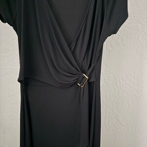 Y2K BCBG Max Azria Iconic Black Faux Wrap Dress